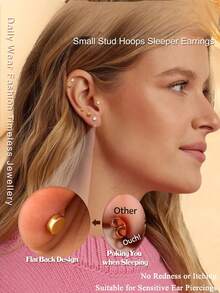 1对20G耳骨耳钉，男女通用，不锈钢材质，小巧精致，2毫米和3-8毫米耳钉，镶嵌CZ圆形球形平底耳钉套装，夏季海滩度假比基尼配饰，吸睛服饰，婚纱配饰 - 多功能珠宝，游泳、沐浴、运动时佩戴皆宜，情人节、生日、母亲节和度假惊喜的理想之选。 - 彩色 - 查看 3