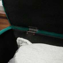 Storage Bench With Open Lid, Upholstered Bench In Rubberwood, Velvet Feel, Dark Green, 120 X 46 X 42 Cm, For Living Room And Entrance. - 綠色 - 查看 7