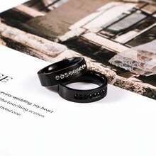 1pc Fashionable Stainless Steel Men's Ring With Rhinestones, Non-Fading Elegant Luxury Band, European And American Style Accessories, Holiday & Valentine's Day Gift - SA1068 - View 7