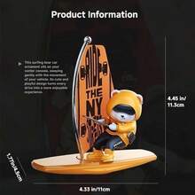 1pc Swinging Surfing Bear Car Decor, Creative Dashboard Ornament, Car Accessories Gift - One Size Fits All - View 6