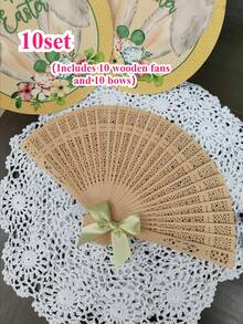 1-30把精美折叠木扇，波西米亚风手扇，蝴蝶结婚礼扇，全镂空雕刻，便携轻巧，可用作摄影道具、女性毕业礼物和家居装饰，夏季、海滩或旅行时可享受清凉微风，个性化雕刻木质婚礼扇，包含流苏丝带和欧根纱袋，可作为婚礼宾客回礼，也可用作新娘扇、纪念扇、艺术品展示，高品质定制。 - 彩色 - 查看 31