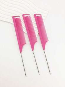 3/6pcs Hair Coloring Highlighting Sectioning Hairstyling Rat Tail Comb - Multicolor - View 4