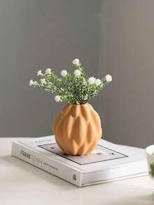 Jarrón de bola Danubio tipo macaron, estilo minimalista nórdico de doble uso para almacenamiento de escritorio y arreglos florales, para tocador, decoración del hogar, decoración de escritorio, almacenamiento de brochas de maquillaje y joyas, decoración de tapicería, arreglos de flores frescas y secas, decoración de inauguración de la casa, regalo del Día de San Valentín - Multicolor - Ver 11