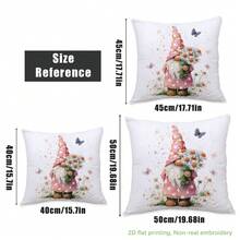 MEMNUN 4件套春日雏菊小矮人“绽放阳光”励志语录印花枕套，涤纶面料，单面印花，适合家居装饰、客厅沙发靠垫，四季皆宜，礼品之选 - 彩色 - 查看 3