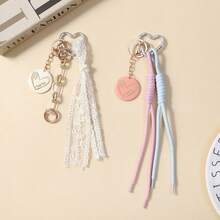 New Creative Mother's Day Keychain Mama Round Card Carving Love Tassel Creative Bag Pendant Wholesale - Multicolor - View 1
