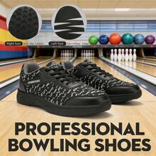 男女通用时尚专业保龄球鞋，休闲运动鞋，舒适轻便，适合日常穿着、商务场合，两种颜色可选