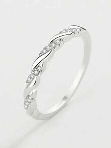 1 pieza Anillo sencillo, estilo de mujer, regalo del Día de San Valentín, accesorio para fiesta de compromiso y aniversario, regalo para el Día de San Valentín, Día de la Madre - 1# - Ver 9