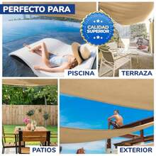 Malla SombraMPQ Mallas Sora Toldo Monofilamento 90-3.7x5m ige - Cintas de Refuerzo y Oillo - teccion UV Perfecto para Patios ardin Coceras Exteres Vela-Reente al Sol y al Desgastesun shade cloth - Beis - Ver 6