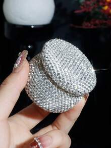 Portable Travel Essential Diamond Decor Cream Jar, Cosmetic Container, Skincare Product Dispenser, Lotion Bottle, Luxury Cosmetic Sample Box, Refillable Cosmetic Box, Mini Nail Gel Box, Camping Portable Dispenser, Travel Refillable Bottle, Home Decor, Bathroom Dispenser, Back To School Essential, Girlfriend Gift - Dispensing Bottles - View 10