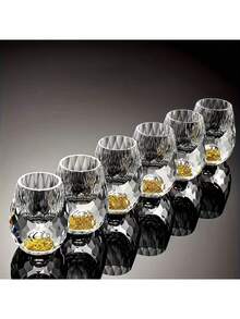 0.5oz/15ml Huajing Jinshan Whiskey Glass, Premium Glassware For Home Use, High-End Wine Set, Handcrafted Cocktail Glass, Also Suitable For Vodka And Home Bar Decor - Multicolor - View 16
