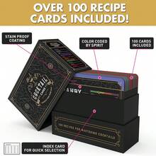 100 Cocktail Recipe Flash Cards - Bartender's Cocktail Learning Tool, Home Bartending Toolkit With Cocktail Recipes, Mixing Techniques And Ingredient Guides - Multicolor - View 2