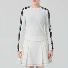 Adidas 3-STRIPES Series Breathable Striped Casual Long-Sleeved T-Shirt, Women's, White. - White - View 2
