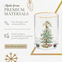 Spode Christmas Tree- 14 Oz Glasses With Gold Rims Set Of 4 (Clear4 Count (Pack Of 1)) - Transparent - View 4