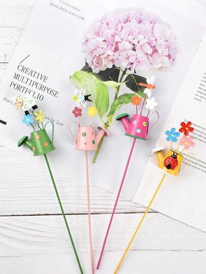 1pc Metal Spring Garden Decor Column, Suitable For Plant Potted Gardening Decor, Metal Gardening Art Rack, Indoor/Outdoor Gardening, Metal Gardening Decor Set