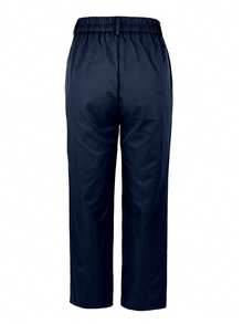 Jisfaneya Plus-Size Women's Solid-Color Pants With Pockets: Elegant, Office-Ready, And Versatile For Commuting - Navy Blue - View 5