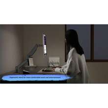 Adjustable 360° Rotating Desktop Monitor Stand, Suitable For Adjustable Long Arm Foldable Stand, Computer Screen Suspension Arm, Desktop Lift Stand, Gas Spring Swivel Mechanical Arm, Home/Office Desk Stand With Storage Shelf - Multicolor - View 9