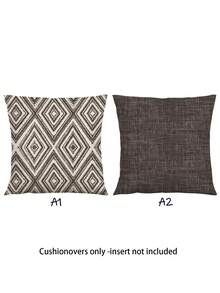 2 件装装饰枕套，波西米亚几何图案抱枕套，100% 低过敏性聚酯纤维，复古亚麻材质，隐形拉链，可机洗，简约时尚线条设计，家居装饰抱枕套，适用于沙发、客厅、卧室，不含枕芯 - 深海鷗灰 - 查看 13