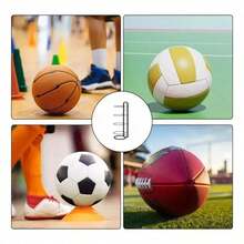 Soporte Universal Metálico 4 Bolas Almacenamiento Negro 89,5 cm Altura Estable Fútbol Baloncesto Voleibol - por defecto - Ver 3