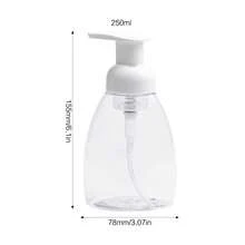 250ml PET Plastic Foam Pump Bottle Transparent Hand Soap Dispenser For Home Office Use - White - View 5