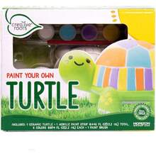 Tortuga de Cerámica para Pintar - Set con 6 Pinturas Acrílicas y Pincel - Figura 12.7 cm - Manualidades para Niños,40994161 - Rosa Fucsia - Ver 1