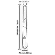 Exclusive Design Luxury Men's Digital Print Tie - Navy Blue With White And Beige Geometric Pattern, Super Fine Fiber, Woven Texture, Suitable For Thanksgiving, Father's Day And Campus Events - Multicolor - View 2