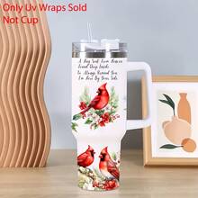 2张红雀UV DTF贴纸，自粘转印纸，适用于40盎司保温杯、杯子、瓶子、学习用品等，以及艺术工艺品、DIY美术用品。 - 彩色 - 查看 10