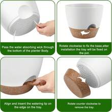 GARDIFE 7/6.5/6/5.5/5 Inch Self-Watering Planter Pots With Drainage Holes, Plastic Flower Pots, Suitable For All House Plants, Succulents, Snake Plants, African Violets, Flowers (Black, White) - A - View 4