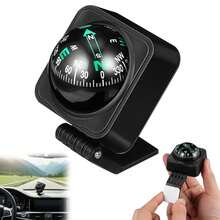La bàn ô tô 3 trong 1 tích hợp nhiệt kế và ẩm kế - Phụ kiện nội thất màu đen và cam thời trang, phù hợp cho ô tô, thuyền và những người đam mê xe cộ, giúp tăng thêm vẻ sang trọng cho xe | Trang trí bảng điều khiển thanh lịch | Cấu trúc nhựa bền chắc - Nhiều màu - Xem 5