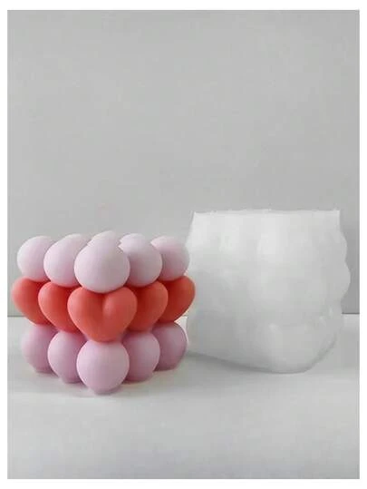 1pc Rose Flower Candle Silicone Mold DIY Handmade Fragrance Stone Plaster Home Decor Heart Silicone Mold