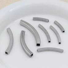 5颗不锈钢方形弯管珠，DIY首饰制作，手工串珠工艺材料 - diy - 查看 3