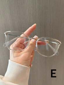 1 件女式 TR90 空心框架透明镜片眼镜，适合旅行、街头摄影、节日装扮、女友礼物 - 彩色 - 查看 6