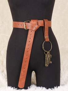 1Set Magic Key Gringotts Vault Treasure Box Key With Medieval Retro PU Leather Keychain Halloween Role Play Props LARP - A - View 6