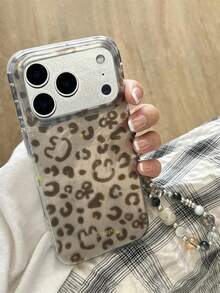 Luxury Cute Bow, Cartoon Star, Leopard Print Phone Case Compatible With IPhone 17 Pro Max, 17 Pro, 17, 16 Pro Max, 16 Pro, 16, 15 Pro Max, 15 Pro, 14 Pro Max, 14 Pro, 13, 12 Pro Max, 11, 16, 15, 14 Plus, With Wrist Strap, Foil Pattern Anti-Drop Protective Cover - Silver - View 3