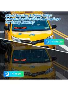 1pc USB Device With Animated Demon Glowing Eyes Effect, Flexible Car Windshield Display Screen, Programmable Flexible LED Screen With Customizable Effects, Suitable For 24V System - Multicolor - View 3