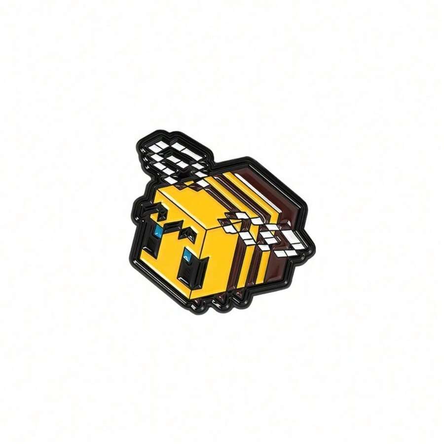 Game Merchandise Accessories Cartoon Pixel Bee Shape Paint Alloy Badge Accessories Brooch Pins Bag Charms - XZ3884 - 查看 1