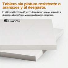 Tocador blanco con espejo y luz, mesa de maquillaje con 3 cajones - Blanco - Ver 10