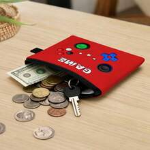 New Stylish Wallet, Cute Cartoon Dinosaur & Football Design, Suitable For Men, Women, Students, Children, Coin Purse - Game Red - View 3