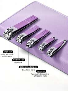 现代风格指甲钳修甲工具套装，包含便携旅行盒、角质层钳和修剪器，专业指甲钳修脚套装，旅行美容美甲工具套装 - 彩色 - 查看 5