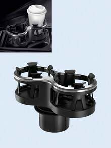 1个二合一车载杯架延长器，弹性可调节夹子，通用型，适用于轿车、卡车、SUV，可固定瓶子、马克杯、易拉罐、烟灰缸 - 雙杯架 - 查看 9