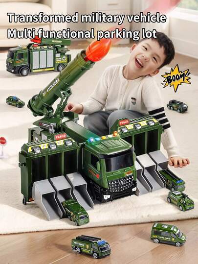 Modelo de juguete de misil para niños de 3 a 6 años, coche de misil militar transformable de aleación, piezas de color aleatorio, regalo de cumpleaños