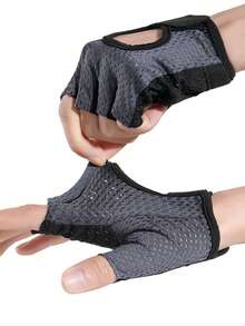 Unisex Fingerless Winter Sports Gloves - Joint Support And Protection, Suitable For Fitness Training, Outdoor Hiking And Cycling - Grey - View 4