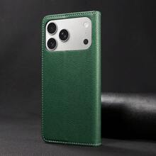 1pc Flip Cover Protective Case Compatible With Apple 17 Pro Max/16/15/14/13/12/11 Pro, Wallet Style Phone Protective Case - Green - View 6