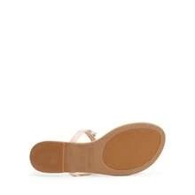 Women Flat Sandals Rhinestone T-Strap Flip Flops Thong Sandals Vacation Beach Casual Chic Party Slip On Sandals Shoes - 杏色 - 查看 7