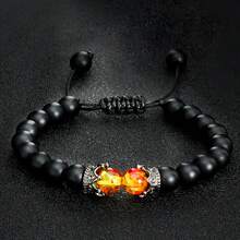 1 pieza de pulsera de 8 mm de textura mate negra, hecha a mano y ajustable, adecuada para añadir solemnidad a ocasiones de negocios - Multicolor - Ver 8