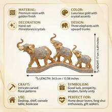 LUMIARTISAN Creative Elephant Statue Decor,  Elephant Sculpture For Home Entryway, European Style TV Stand Cabinet With Wine Rack For Living Room﻿ - 幸運象-3 - 查看 6