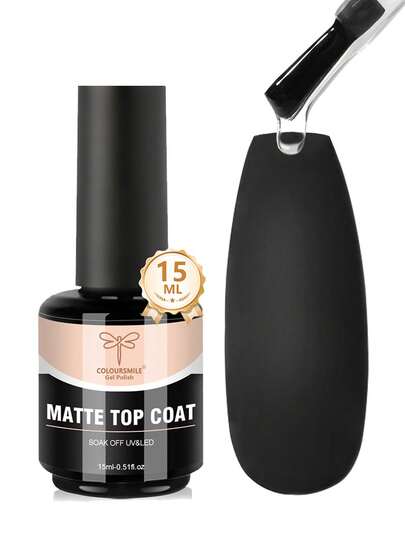 Matte Gel Nail Polish Top Coat, No Need To Wipe Sealant, Can Remove Matte Effect, Long-Lasting, DIY Manicure Gift, Essential For Home Nail Salon, Requires UV/LED Lamp