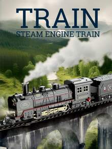 Kids Electric Train Set, Retro Steam Locomotive With Lights, Sounds, Smoke & Whistle. Complete Tracks & Cargo Cars, Great Christmas Tree Decor. For Boys & Girls Aged 3+. Train,Toys For Boy,Christmas Train,Train Track Set,Kids Toys,Halloween Toys - Retro Miniature Train - View 1