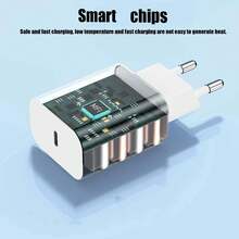 1-2 Sets 30W EU Charger, White Fast Charging Adapter + 6.6ft/200cm Data Cable, Rapid & Efficient Data Transfer & Charging Cable Set Compatible With IPhone14 Pro Max/14 Pro/14 Plus/14/13/12/11, IPad Series - EU C Type Plug(220-240V) - View 2