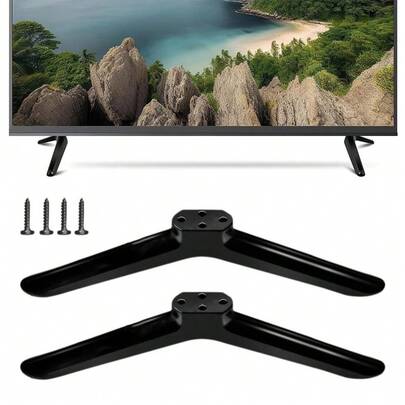Soporte universal para base de TV con patas y juego de tornillos, adecuado para sala de estar y dormitorio