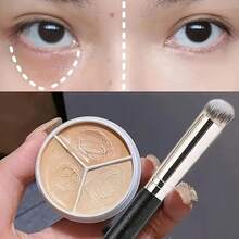 3pcs 3 Colors Concealer Palette With Brush | Waterproof, Long-Lasting Coverage Of Marks, Redness & Dark Circles | Beauty Makeup Tool, Concealer, Face Concealer, Concealer Full Coverage, Makeup Product, Concealer Makeup, Make Up, Korean-Style Concealer - Nhiều màu - Xem 3
